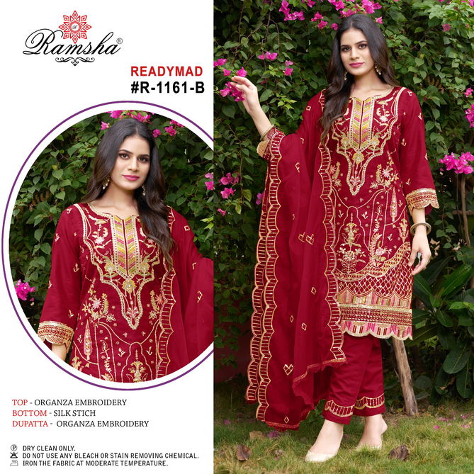 Ramsha R 1161 Nx Organza Readymade Pakistani Suits Wholesale Price In Surat
